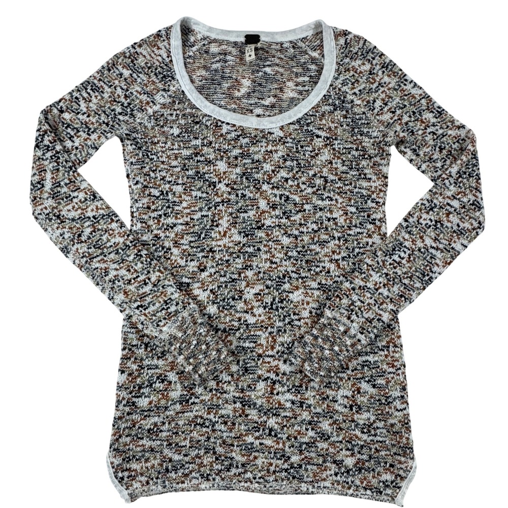 We the Free Scoop Neck Marled Knit Top Multi Color Women's XS Boho Whimsical